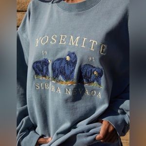 pale green embroidered yosemite crewneck (brandy melville/john galt)